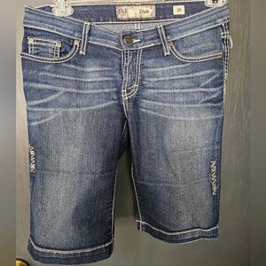 BKE Stella dark denim Bermuda shorts size 28